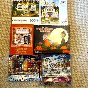 Puzzle lot Charles Wysocki, Bonnie White, Puzzone, others. 500 & 1000 pcs.)
